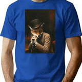 Edwardian Gentleman Fox T-Shirt - Retro Graphic Tee for Men & Women - Blue