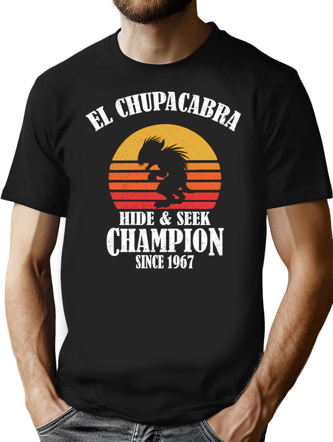 El Chupacabra T-Shirt - Retro Graphic Tee for Men & Women - Black