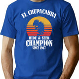 El Chupacabra T-Shirt - Retro Graphic Tee for Men & Women - Blue