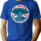 El Guapo For President Button Worn T-Shirt for Men & Women, T-Shirts Graphic Tee - Blue