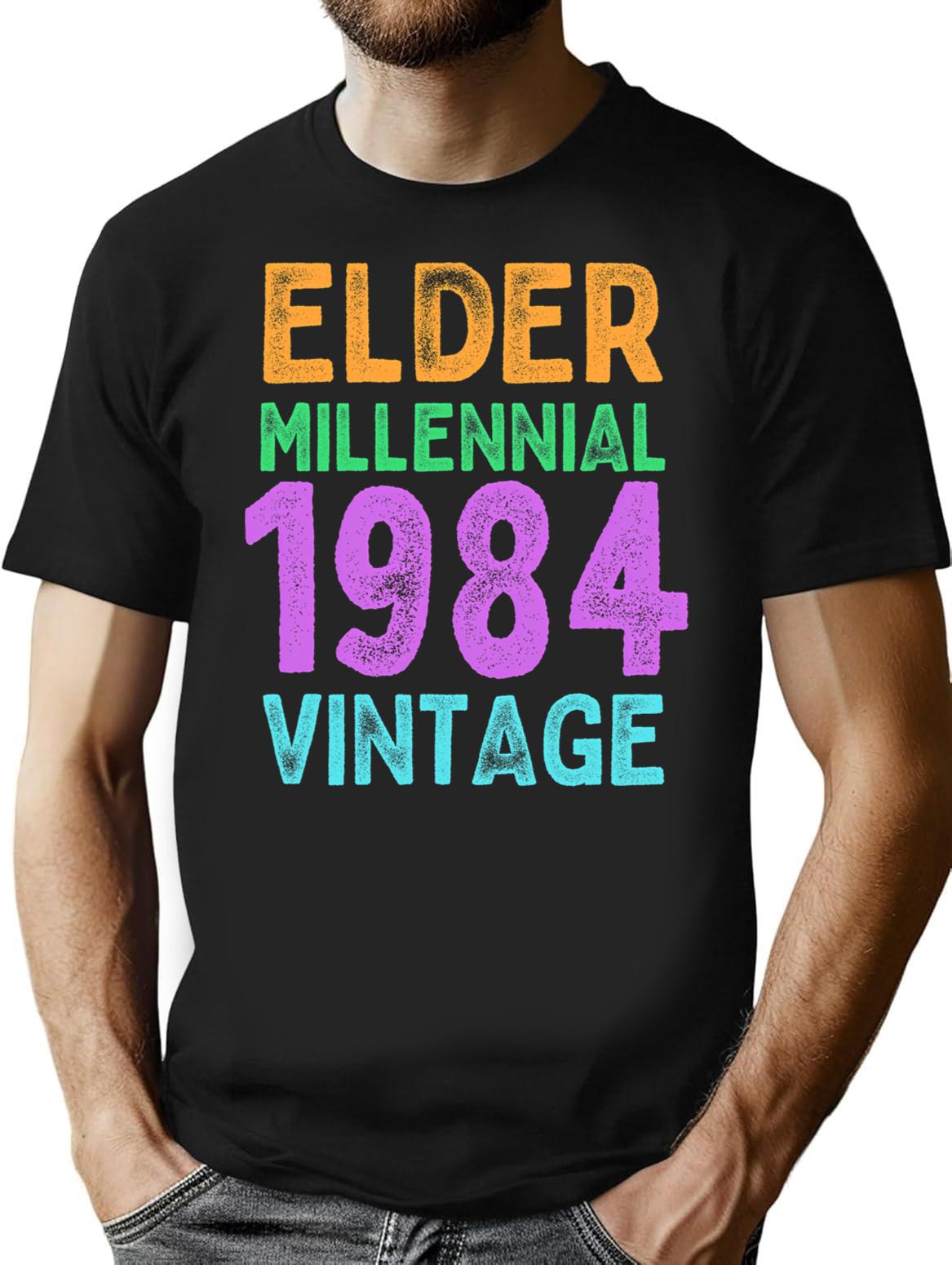 Elder Millennial 1984 Vintage (different Years Available) T-Shirt - Black
