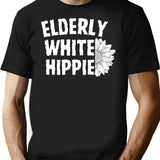 Elderly White Hippie (1) T-Shirt for Men & Women, T-Shirts Graphic Tee - Black