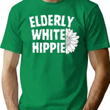 Elderly White Hippie (1) T-Shirt for Men & Women, T-Shirts Graphic Tee - Green