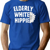 Elderly White Hippie (1) T-Shirt for Men & Women, T-Shirts Graphic Tee - Blue
