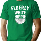 Elderly White Hippie (2) T-Shirt for Men & Women, T-Shirts Graphic Tee - Green