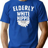 Elderly White Hippie (2) T-Shirt for Men & Women, T-Shirts Graphic Tee - Blue