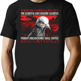 Eldritch Horror Pigeon T-Shirt - Retro Graphic Tee for Men & Women - Black