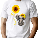 Elephant Sunflower You Are My Sunshine T-Shirt - White