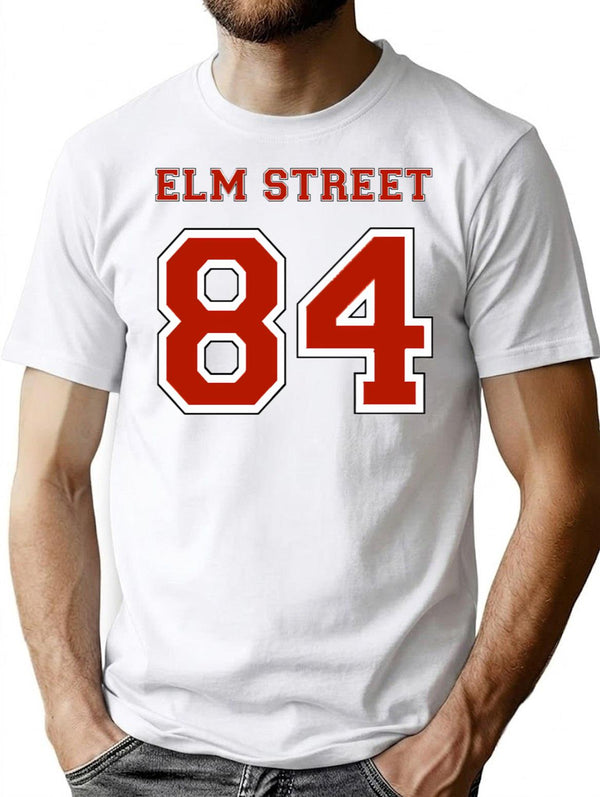 Elm Street Jersey - Nightmare '84 T-Shirt for Men & Women, T-Shirts Graphic Tee - White