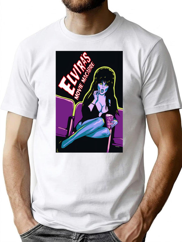Elvira'S Movie Macabre Movie Art T-Shirt for Men & Women, T-Shirts Graphic Tee - White