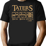 Em Taters Potatoes Recipe Boil Mash Stick Stew T-Shirt - Black