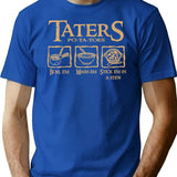 Em Taters Potatoes Recipe Boil Mash Stick Stew T-Shirt - Blue