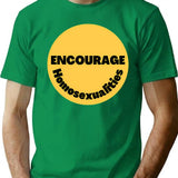 Encourage Homosexualities T-Shirt - Retro Graphic Tee for Men & Women - Green