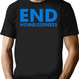 End Homelessness T-Shirt - Retro Graphic Tee for Men & Women - Black