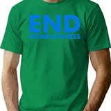 End Homelessness T-Shirt - Retro Graphic Tee for Men & Women - Green
