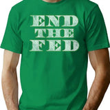 End The Fed Vintage T-Shirt - Retro Graphic Casual Tee - Green