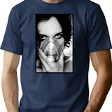 Endowed Mige Sparkling Strong 3v Ville Valo Vocalist Retro Vintage T-Shirt - Navy