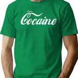 Enjoy Cocaine - Vintage T-Shirt - Retro Graphic Casual Tee - Green
