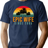 Epic Wife Since 2005 16th Wedding Anniversary T-Shirt - Navy