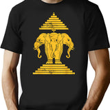 Erawan Three Headed Elephant Kingdom Of Laos T-Shirt for Men & Women, T-Shirts Graphic Tee - Black