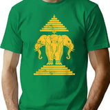 Erawan Three Headed Elephant Kingdom Of Laos T-Shirt for Men & Women, T-Shirts Graphic Tee - Green