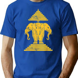 Erawan Three Headed Elephant Kingdom Of Laos T-Shirt - Blue