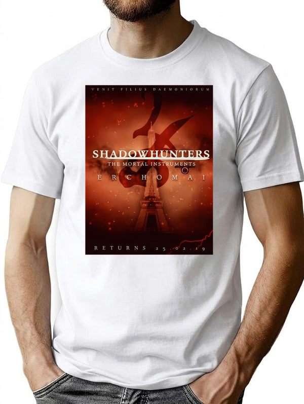 Erchomai Shadowhunters 3B Poster T-Shirt for Men & Women, T-Shirts Graphic Tee - White