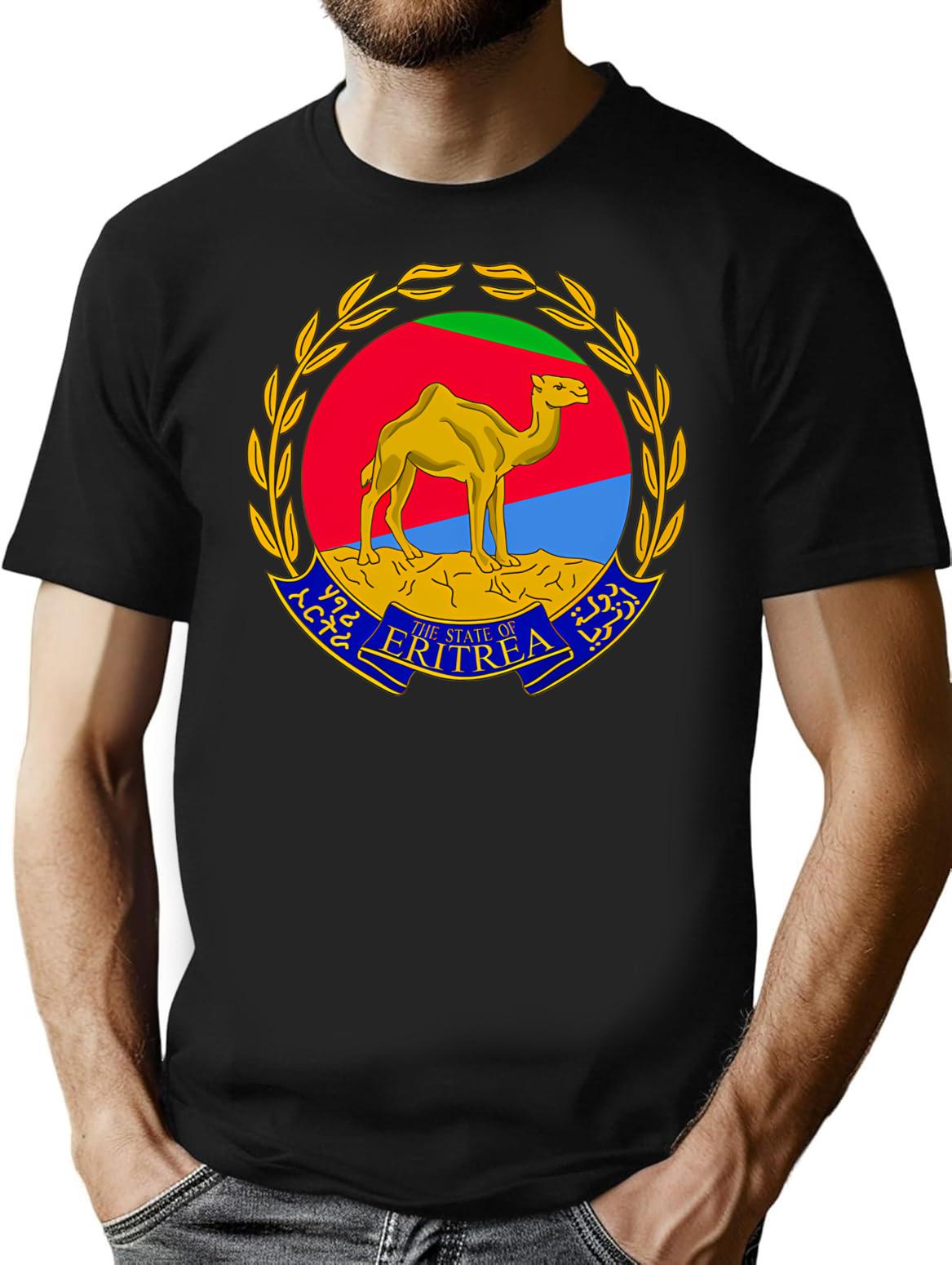 Eritrea Design T-Shirt - Retro Graphic Tee for Men & Women - Black