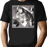 Escher Classic T Shirt T-Shirt for Men & Women, T-Shirts Graphic Tee - Black