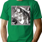 Escher Classic T Shirt - Retro Graphic Tee for Men & Women - Green