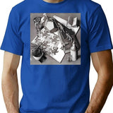 Escher Classic T Shirt - Retro Graphic Tee for Men & Women - Blue