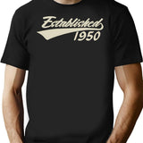Established 1950 Cool Vintage 75th Birthday T-shirt Funny 75 Years Old Bday Gift For Women Men - Black
