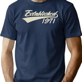 Established 1971 Bday T-shirt Funny Vintage 54th Birthday Gift For Women Men - Navy