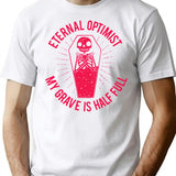 Eternal Optimist T-Shirt - Retro Graphic Tee for Men & Women - White