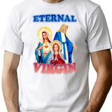 Eternal Virgin T-Shirt - Retro Graphic Tee for Men & Women - White