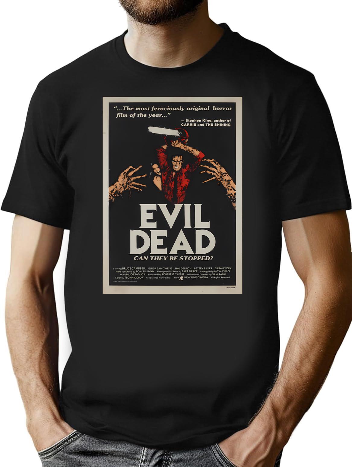 Evil Dead T-Shirt - Retro Graphic Tee for Men & Women - Black
