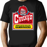 Evil Doll Burgers T-Shirt for Men & Women, T-Shirts Graphic Tee - Black