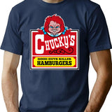 Evil Doll Burgers T-Shirt for Men & Women, T-Shirts Graphic Tee - Navy