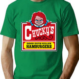 Evil Doll Burgers T-Shirt for Men & Women, T-Shirts Graphic Tee - Green