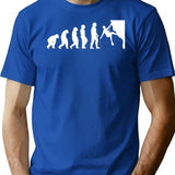 Evolution Of Man To Climber Vintage Climbing Gift Mountains Bouldering And Rocks Climber T-Shirt - Blue