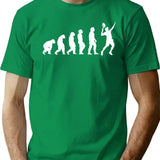Evolution Of Man To Tennis Player Vintage Tennis Sport Gift Tennis Racket T-Shirt - Green