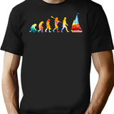 Evolution Watercolor Sailing T-Shirt - Retro Graphic Tee for Men & Women - Black