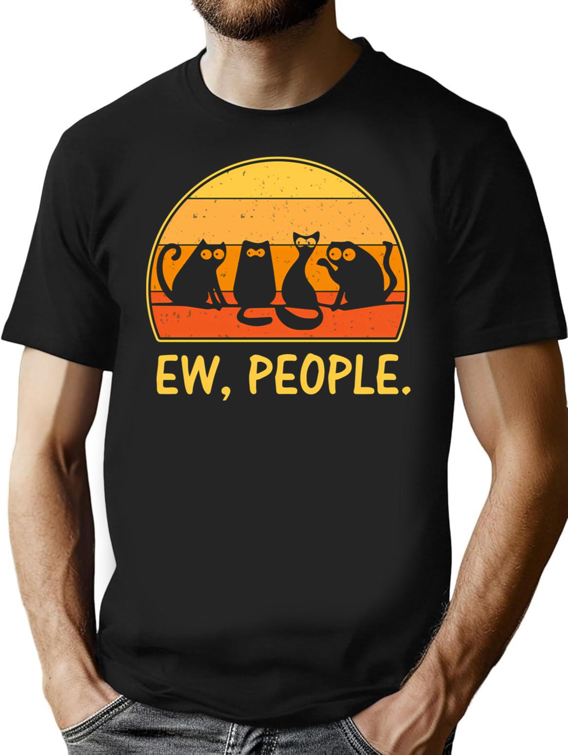 Ew People (1) T-Shirt - Retro Graphic Tee for Men & Women - Black