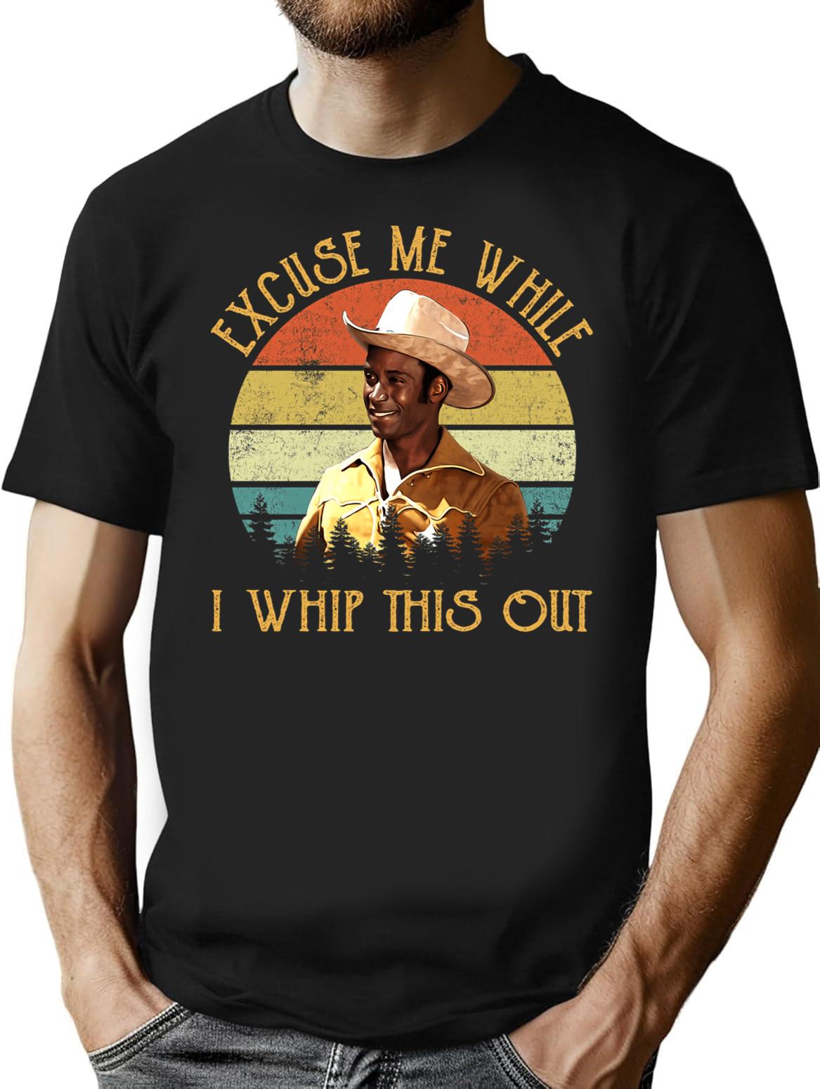 Excuse Me While I Whip This Out Vintage T-Shirt - Black