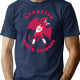 Exercise Your Demons T-Shirt - Retro Graphic Tee for Men & Women - Navy