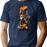 Explosive Deadpoolwolverine T-Shirt - Retro Graphic Tee for Men & Women - Navy