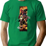Explosive Deadpoolwolverine T-Shirt - Retro Graphic Tee for Men & Women - Green