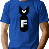F Bomb (distressed Design) (1) T-Shirt - Retro Graphic Tee for Men & Women - Blue