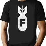 F Bomb (distressed Design) T-Shirt - Retro Graphic Tee for Men & Women - Black