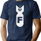 F Bomb (distressed Design) T-Shirt - Retro Graphic Tee for Men & Women - Navy